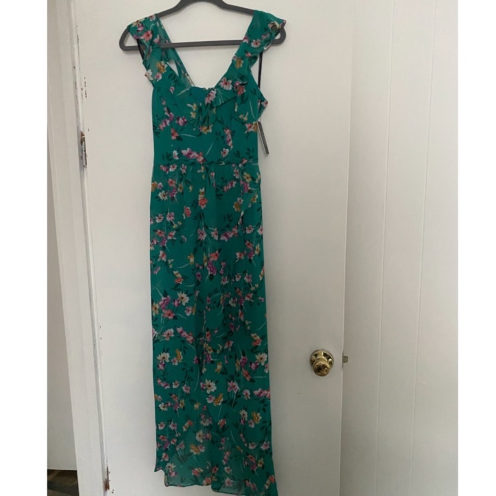 Guess Brand Green Floral Print Maxi Dress Size 0